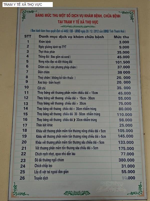 TRẠM Y TẾ XÃ THỌ VỰC