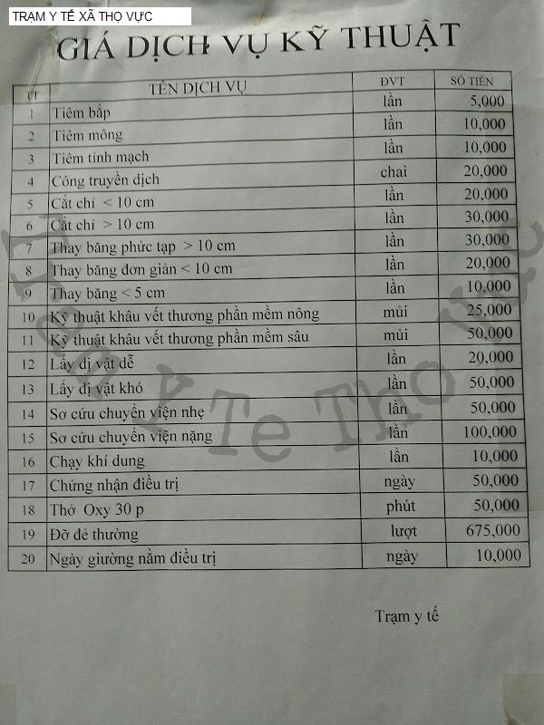 TRẠM Y TẾ XÃ THỌ VỰC