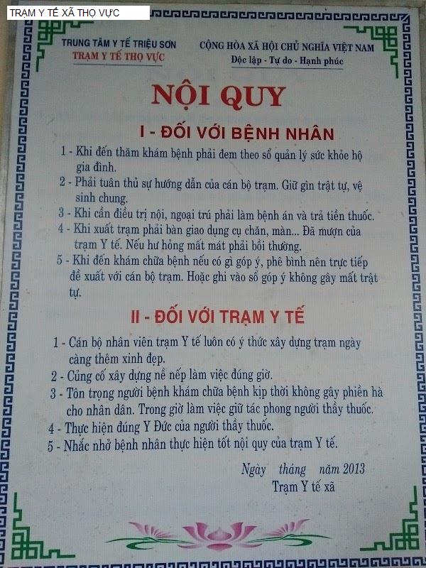 TRẠM Y TẾ XÃ THỌ VỰC